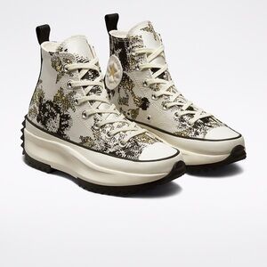 NWOT CONVERSE Run Star Hike High Floral Jacquard Fusion Sneakers, Size 8